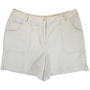 J. Jill Linen Blend Utility Pocket Ivory Shorts Size 12